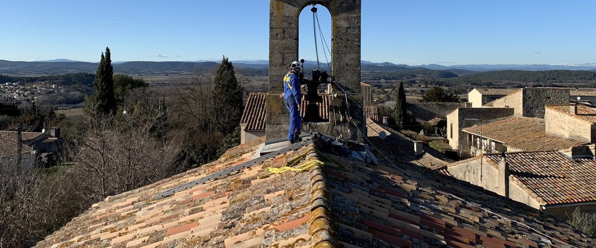 Vue du toit de l'église.

-Photo:Midi Libre